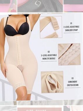 Beige Recovery Faja - Full Body Shaper with 3-Level Hooks
